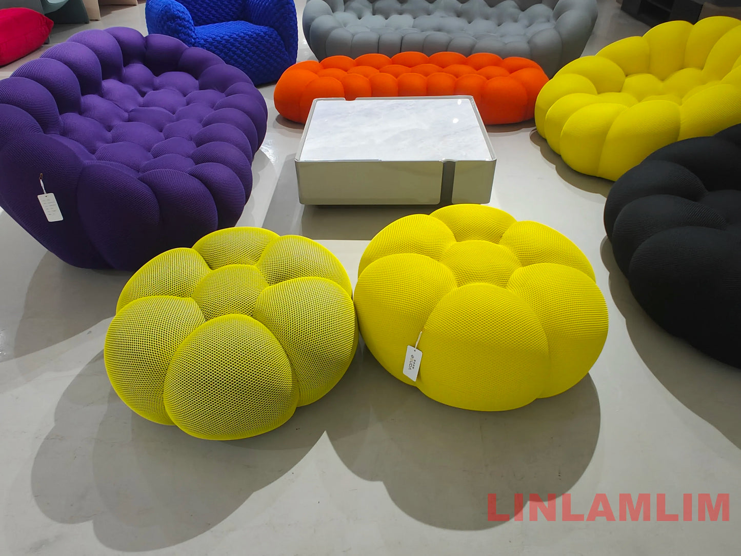 Modular Curved Cloud Sofa – Contemporary Fabric Sectional Couch