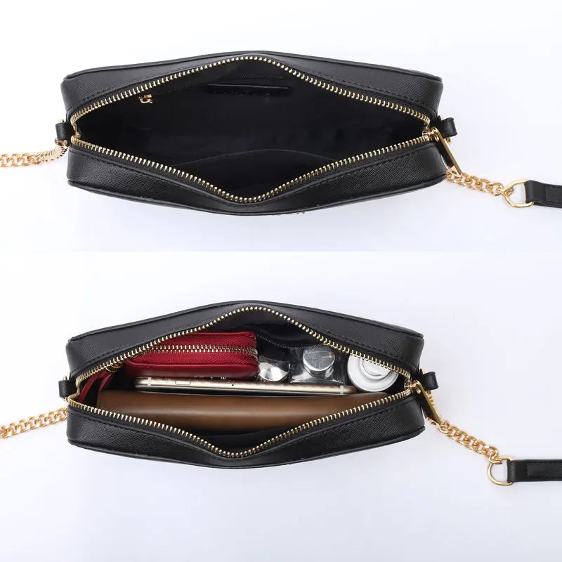 Fashion New Style Small Square Bag Cross Pattern PU Leather Women&
