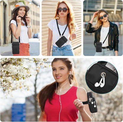Small Crossbody Bags for Women Mini Mobile Phone Purses with Crossbody Strap Phone Purse Shoulder Bag Nylon Arm Bag