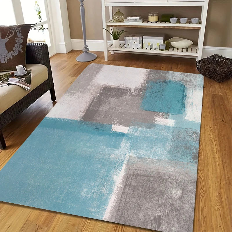 Abstract Art Area Rug Modern Painting Print Carpet Non-Slip for Living Room Bedroom Home Decor Floor Mat Washable