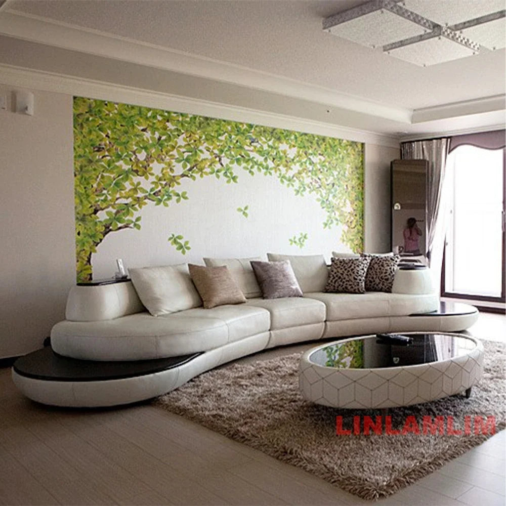 Milano Luxe Curved Leather Sectional Sofa