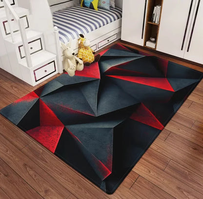 Imitation Cashmere Geometric Carpet Modern Art-Style Digital Printed Carpet Comfortable and Beautiful, Versatile Decoration Mats