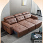 Electric Convertible Leather Sofa Bed with Adjustable Headrest