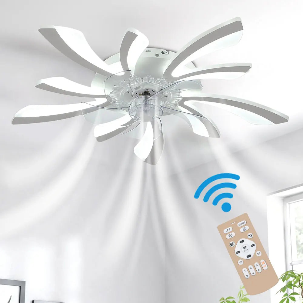Modern LED Ceiling Fan with Remote Control, 6 Speeds & 3 Colour Temperatures