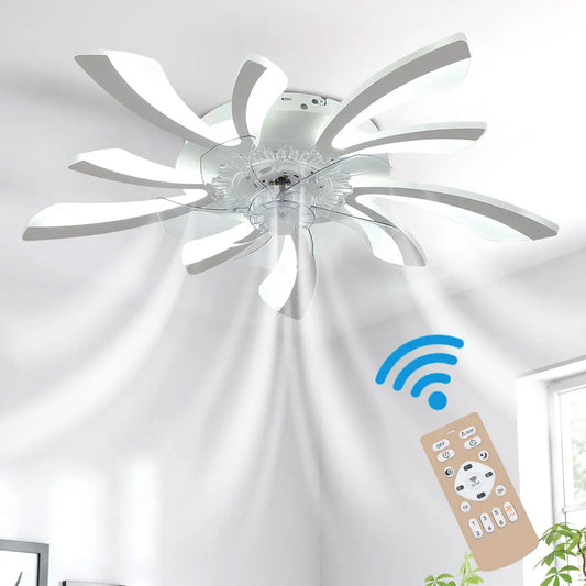 Modern LED Ceiling Fan with Remote Control, 6 Speeds & 3 Colour Temperatures