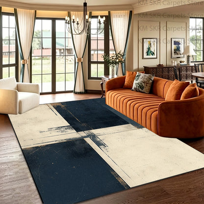 Block Geometry Modern Style Living Room High-end Carpet Decoration Bedroom Non-slip Washable Household Rug Soft Plush Study Mat