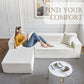 Modular L-Shape Sofa Bed – Corduroy Cloud Corner Couch