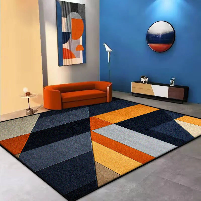 Modern Large Living Room Carpet Decoration Bedroom Washable Geometric Large Area Rugs Non-slip Area Rug Coffee Tables Mat