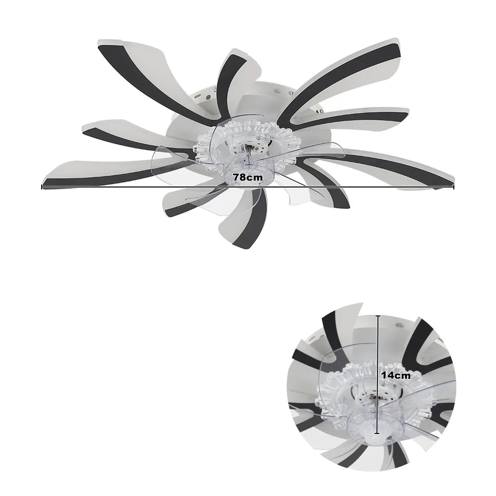 Modern LED Ceiling Fan with Remote Control, 6 Speeds & 3 Colour Temperatures