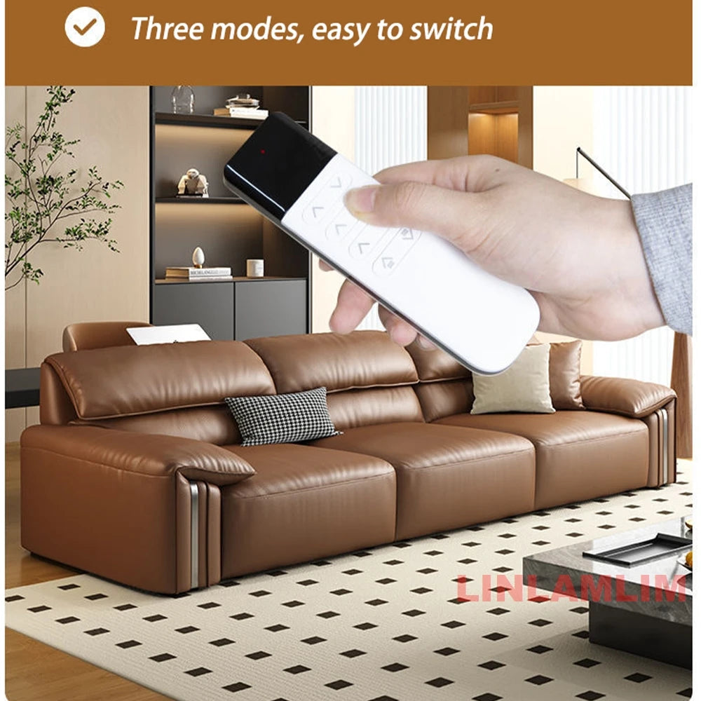 EliteLounge Electric Leather Sofa Bed with Adjustable Seating & Chaise - Manwatstore