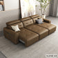 Electric Convertible Leather Sofa Bed with Adjustable Headrest