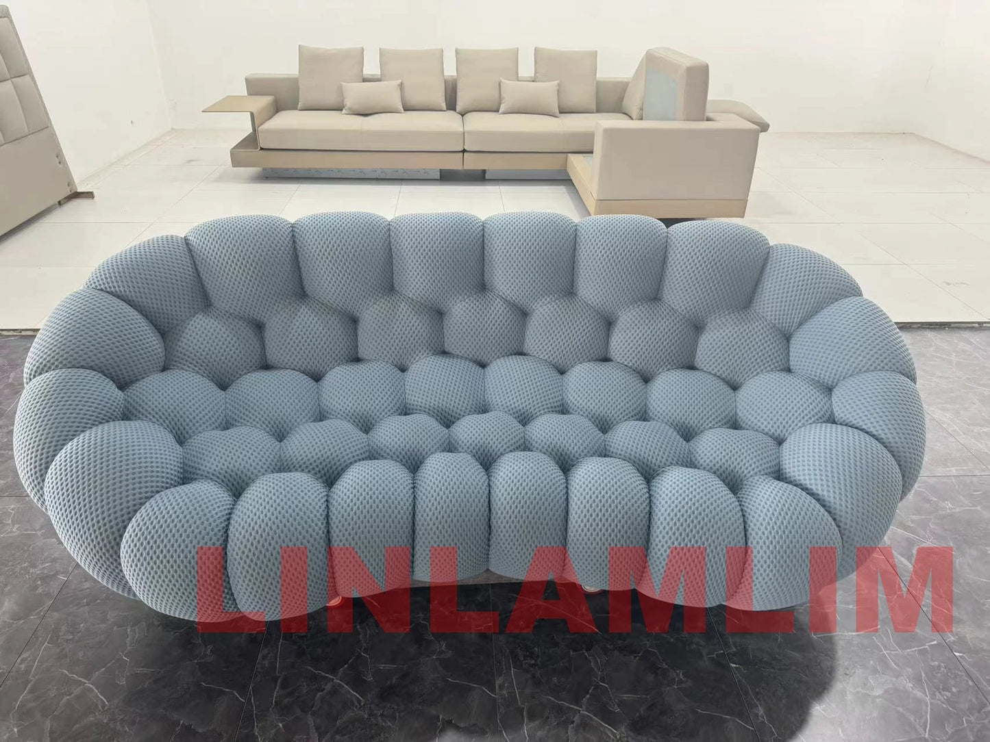 Modular Curved Cloud Sofa – Contemporary Fabric Sectional Couch