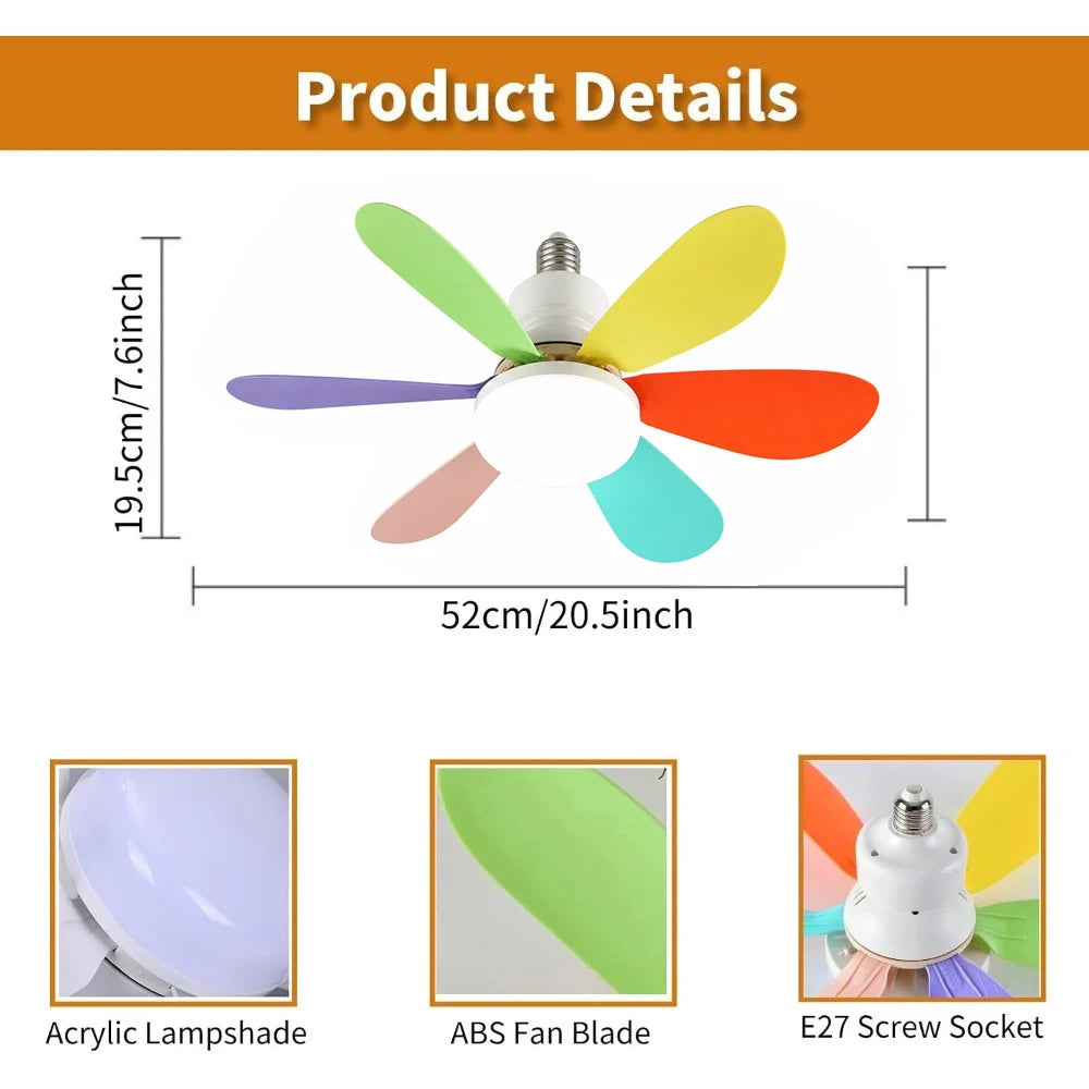 JOYINLED Dimmable Ceiling Fan Light, 30W/40W LED Lamp with Remote Control, 6 Blades, E27 Socket, for Bedroom &amp; Office, 85-265V