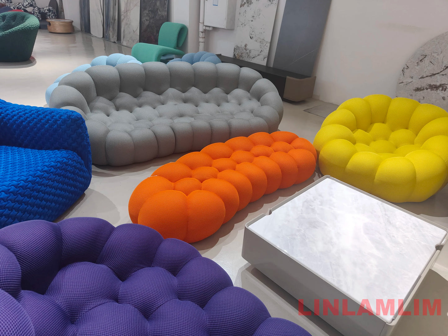 Modular Curved Cloud Sofa – Contemporary Fabric Sectional Couch