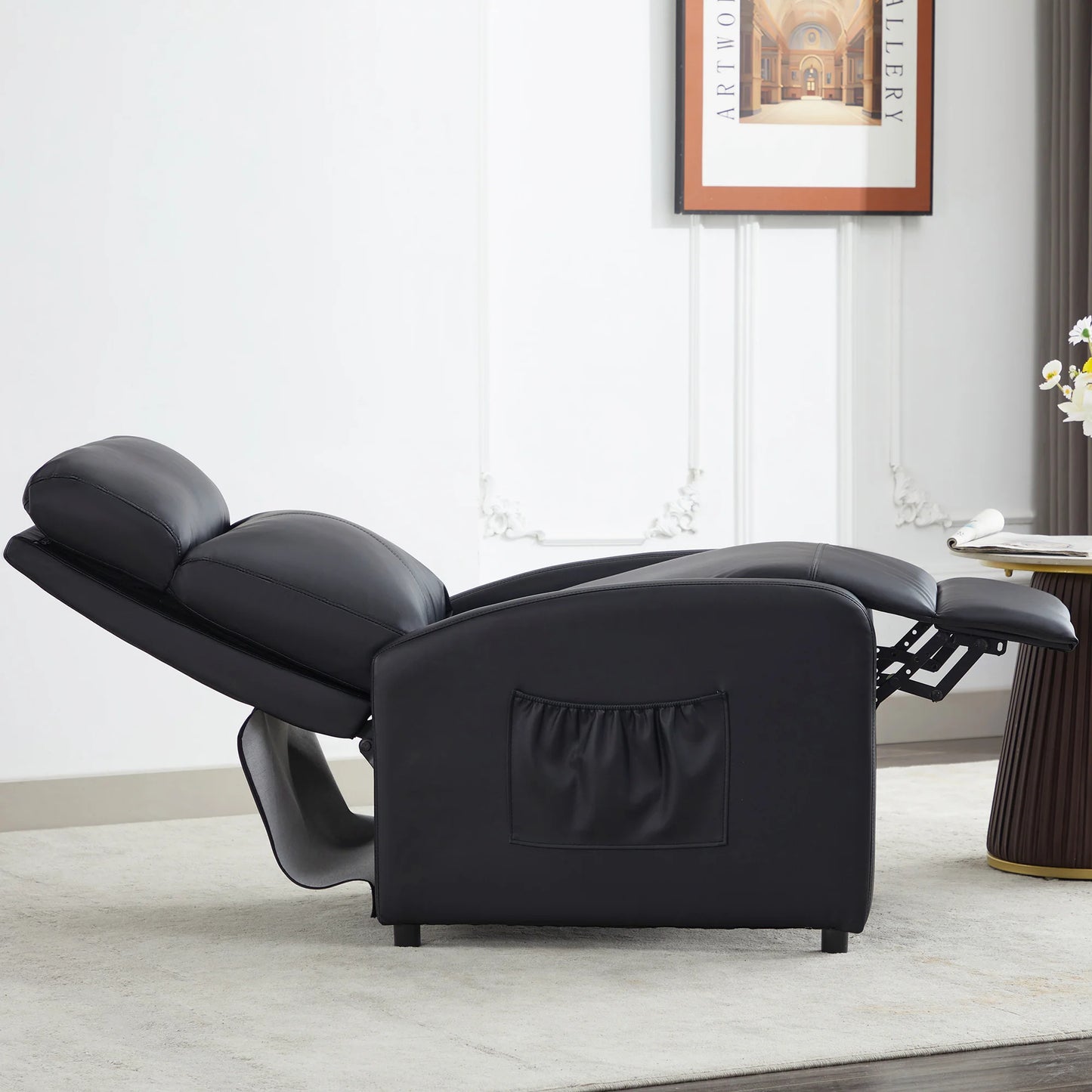 Relaxo Push-Back Recliner Chair with Lumbar Support & Adjustable Leg Rest - Manwatstore