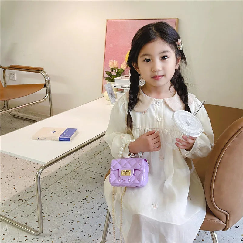 Fashion Kids PU Leather Crossbody Bags Girls Heart Shoulder Bags Children Mini Coin Purses Jelly Bag Kids Handbag Gifts