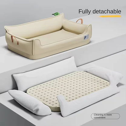 Waterproof Four Seasons Dog Bed Scratch Resistant Bite Proof Removable Washable Pet Sleeping Pad Comfort Large Pet Nest Cushion