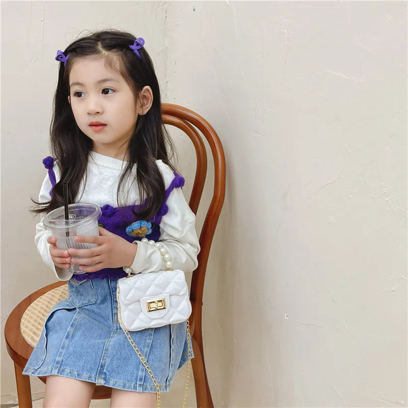Fashion Kids PU Leather Crossbody Bags Girls Heart Shoulder Bags Children Mini Coin Purses Jelly Bag Kids Handbag Gifts