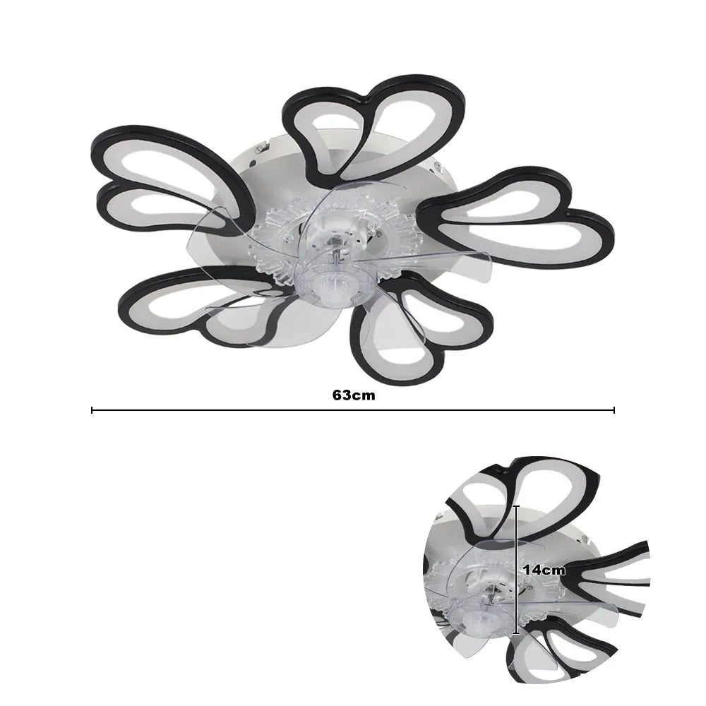 Modern Ceiling Fan with LED Light, Remote Control & Bluetooth , 6-Speed Wind Settings