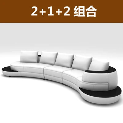 Milano Luxe Curved Leather Sectional Sofa