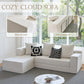 Modular L-Shape Sofa Bed – Corduroy Cloud Corner Couch