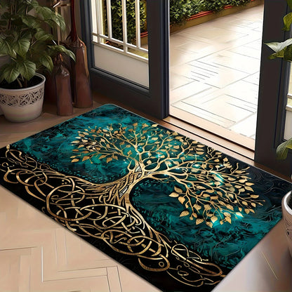 VIKAMA Premium Tree Of Life Rug Easy-Clean Design Perfect For Living Rooms, Bedrooms, And Entryways Nordic-Style Home Decor