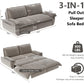 Queen Size Sleeper Sofa Bed 73.2" | 3-in-1 Velvet Pull-Out Convertible Couch