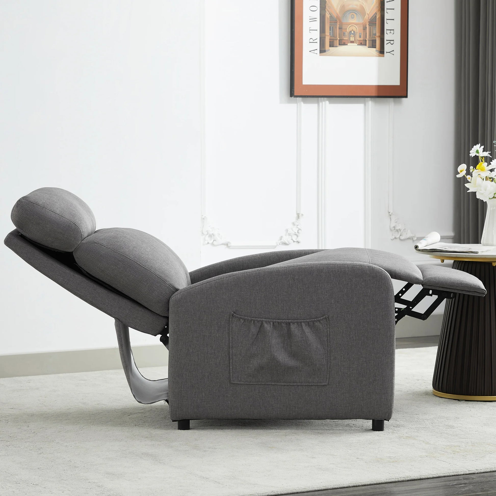 Relaxo Push-Back Recliner Chair with Lumbar Support & Adjustable Leg Rest - Manwatstore