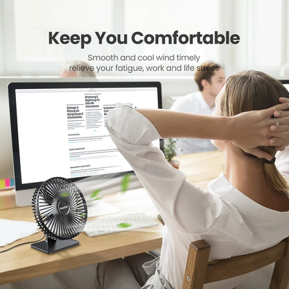 GAIATOP Desk Fan Portable USB Fan 90° Adjustable Cooling Fan Mute 3 Speed Adjustment Ultra Quiet Suitable For Home Desk Office