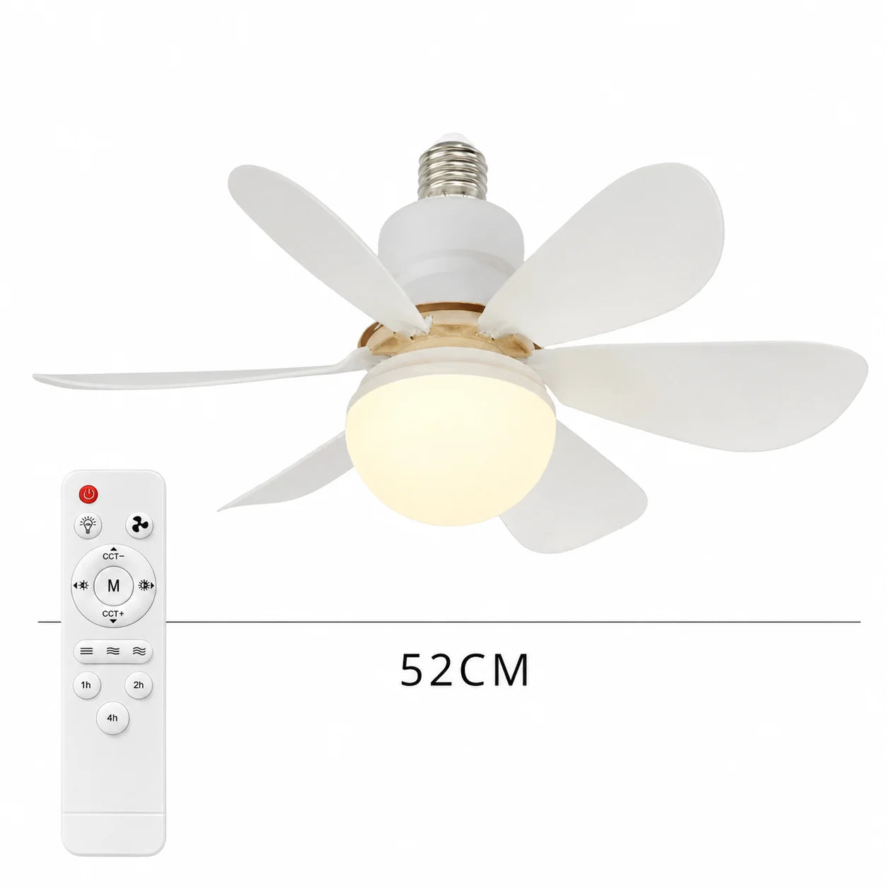 JOYINLED Dimmable Ceiling Fan Light, 30W/40W LED Lamp with Remote Control, 6 Blades, E27 Socket, for Bedroom &amp; Office, 85-265V