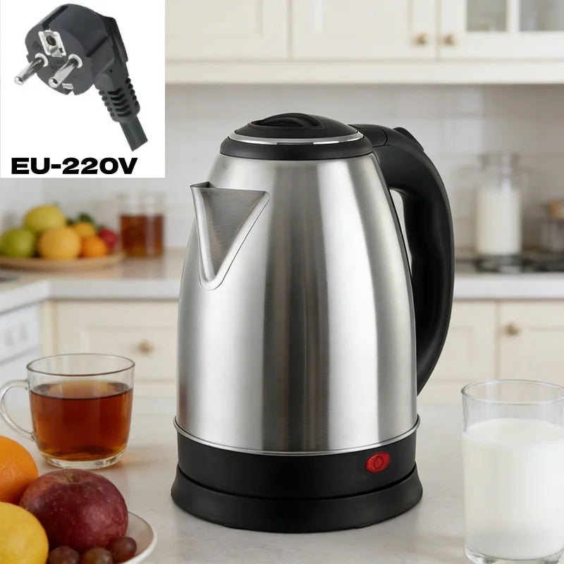 Travel Electric Kettle Tea Coffee 2L Stainless Steel Portable Water Boiler Pot For Hotel Family Trip Kitchen Smart Kettle Pot