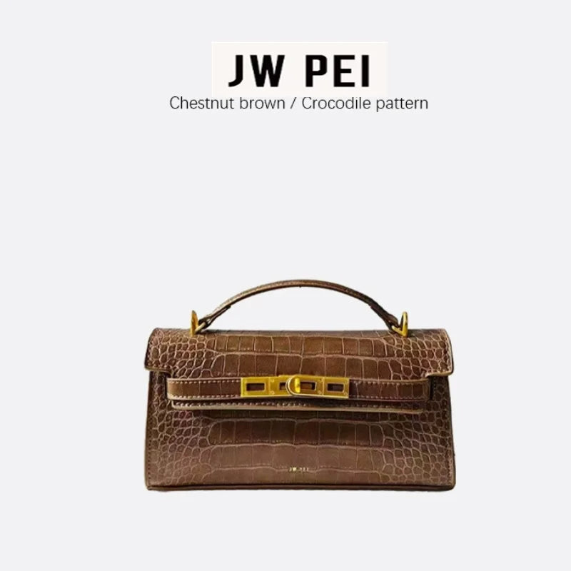 JW PEI handbag Noor crocodile pattern bag new high-end hand-held French crossbody bag women&