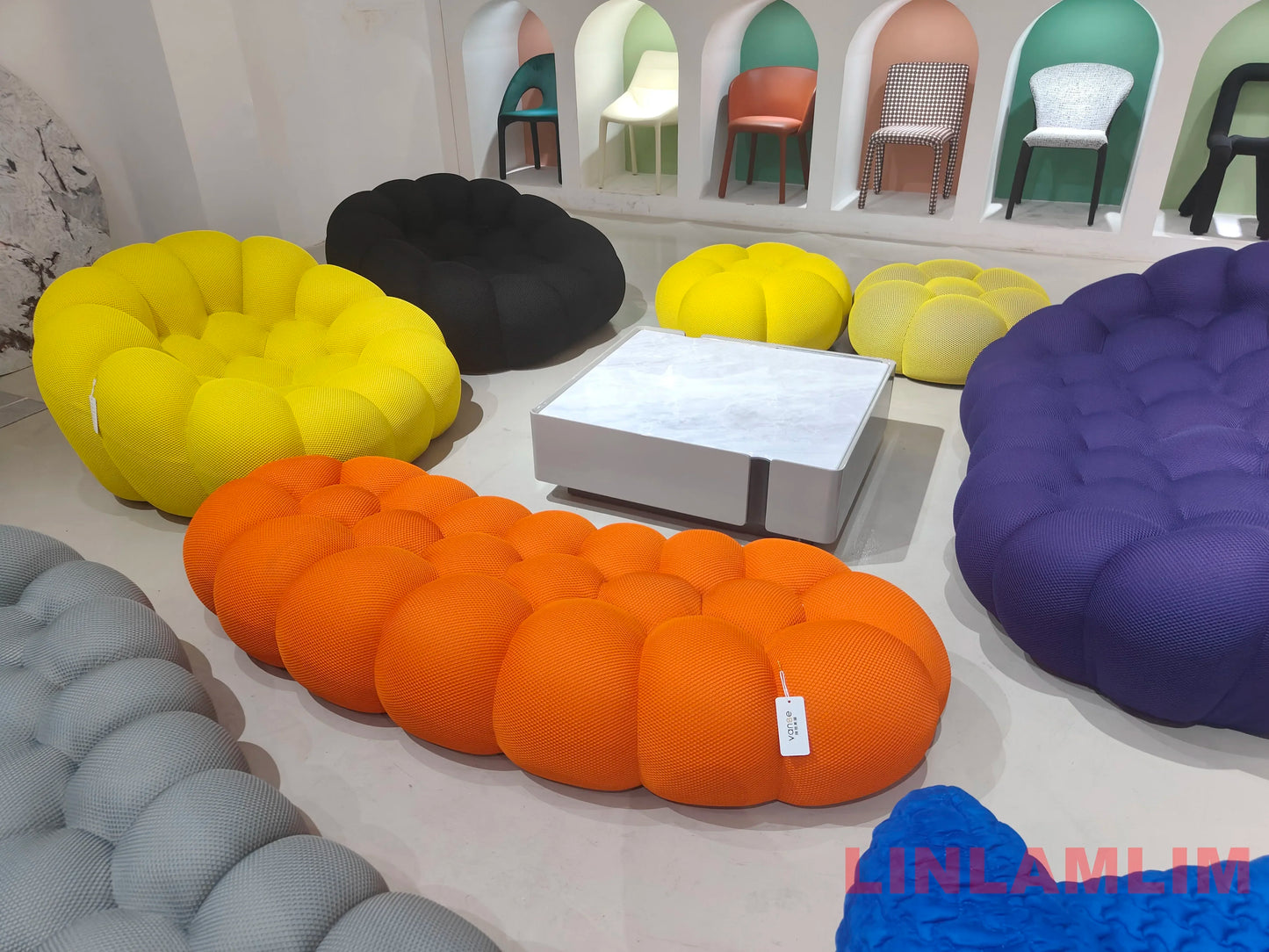 Modular Curved Cloud Sofa – Contemporary Fabric Sectional Couch