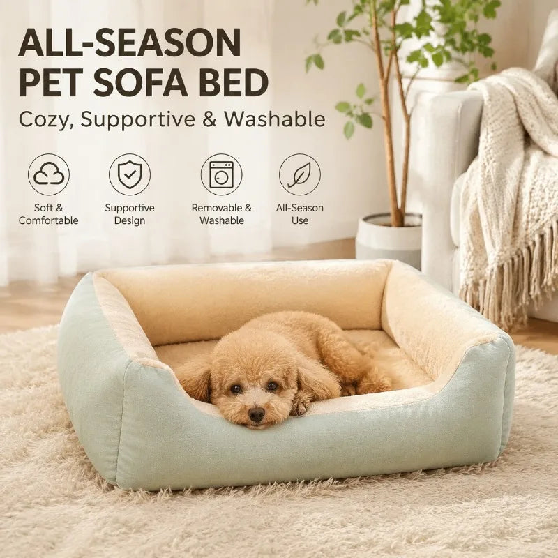 Comfortable Rectangle Pet Bed Mattress All Season Washable Cat Beds Kennel for Medium Large Dogs Cats Warm Winter Cushion