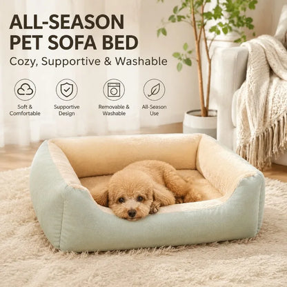 Comfortable Rectangle Pet Bed Mattress All Season Washable Cat Beds Kennel for Medium Large Dogs Cats Warm Winter Cushion