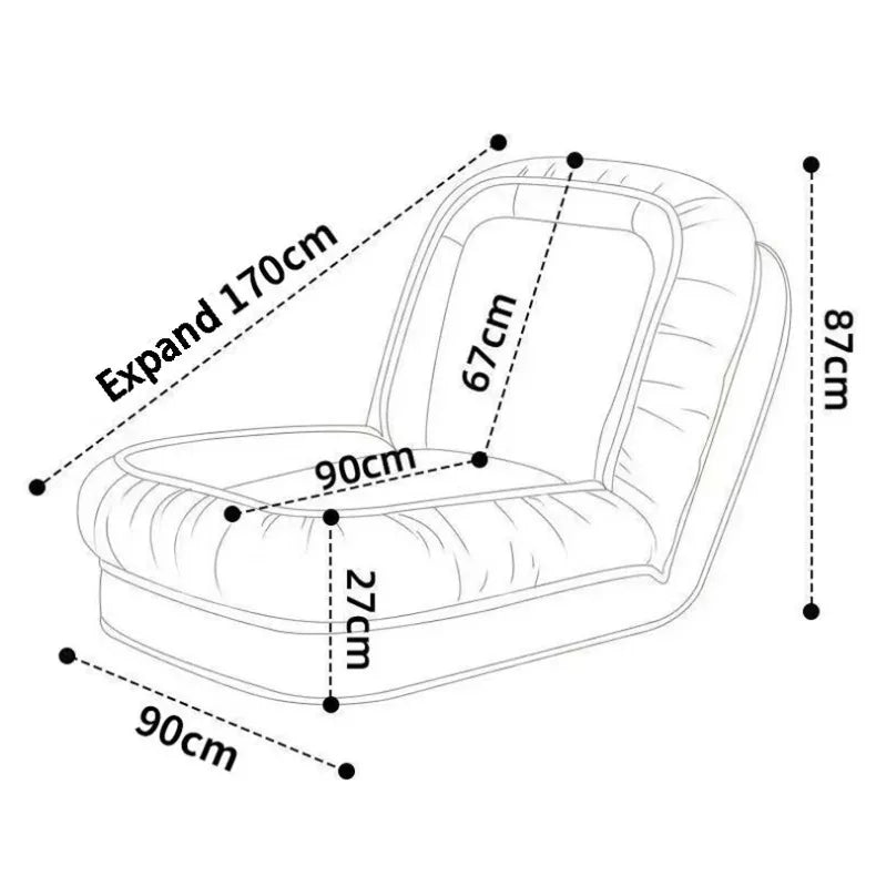 ZenLounge Giant Bean Bag Sofa Bed – Adjustable Floor Lounger - Manwatstore