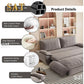 Queen Size Sleeper Sofa Bed 73.2" | 3-in-1 Velvet Pull-Out Convertible Couch