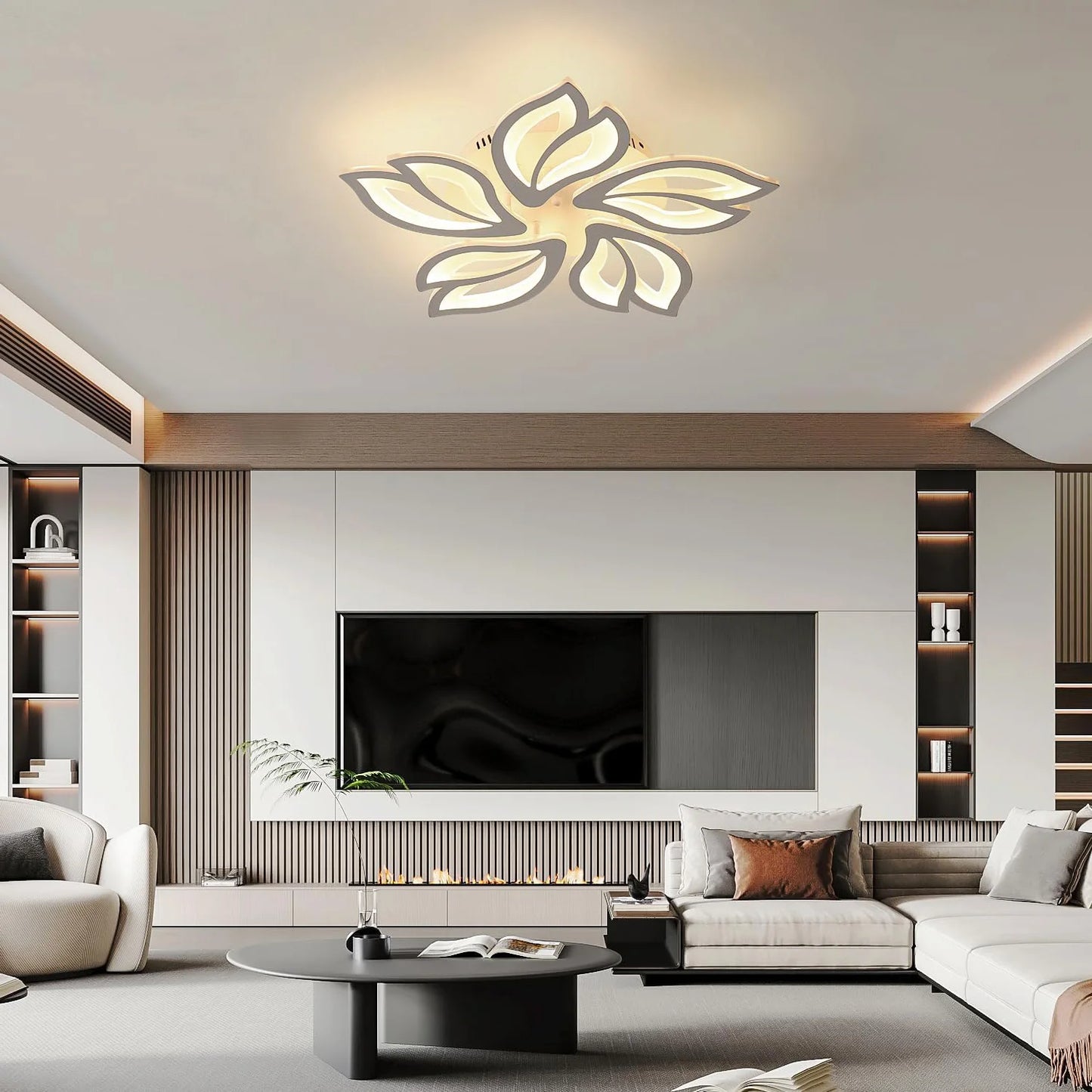 Flower Ceiling Fan with LED Light – Remote Controlled & Dimmable