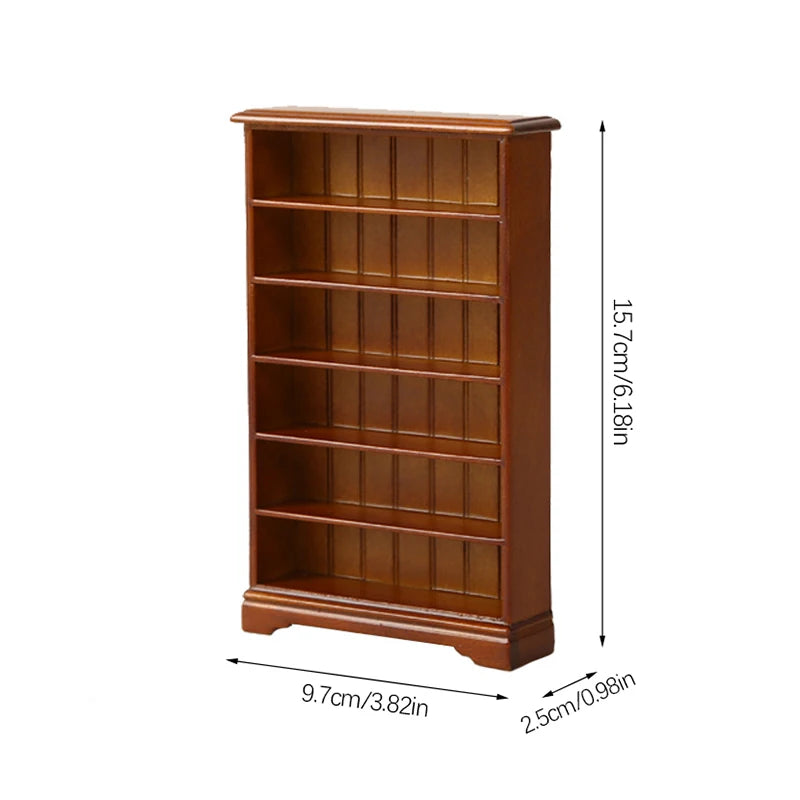 1/12 Multifunction Wood Cabinet Bookcase Cabinet Miniature Furniture Handcrafted Wall Cabinet Dollhouse