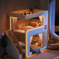 Kids Floating Bunk Bed with Bookshelves & High Guardrail | Twin Loft Bed with Storage