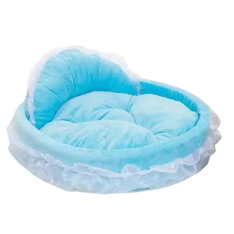 Elegant Lace Dog Puppy Bed Ruffled Princess Sofa for Small to Pets Creative Pink Lace Pet Bed Nest