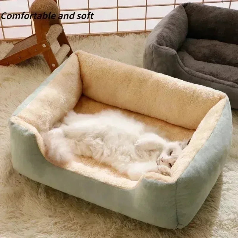 Comfortable Rectangle Pet Bed Mattress All Season Washable Cat Beds Kennel for Medium Large Dogs Cats Warm Winter Cushion