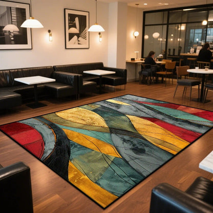 CARPET FOR LIVE ROOM Washable Large Area Rugs Abstract Style Area Rug Non-slip Decoration Home Modern Red Entrance Door Mat