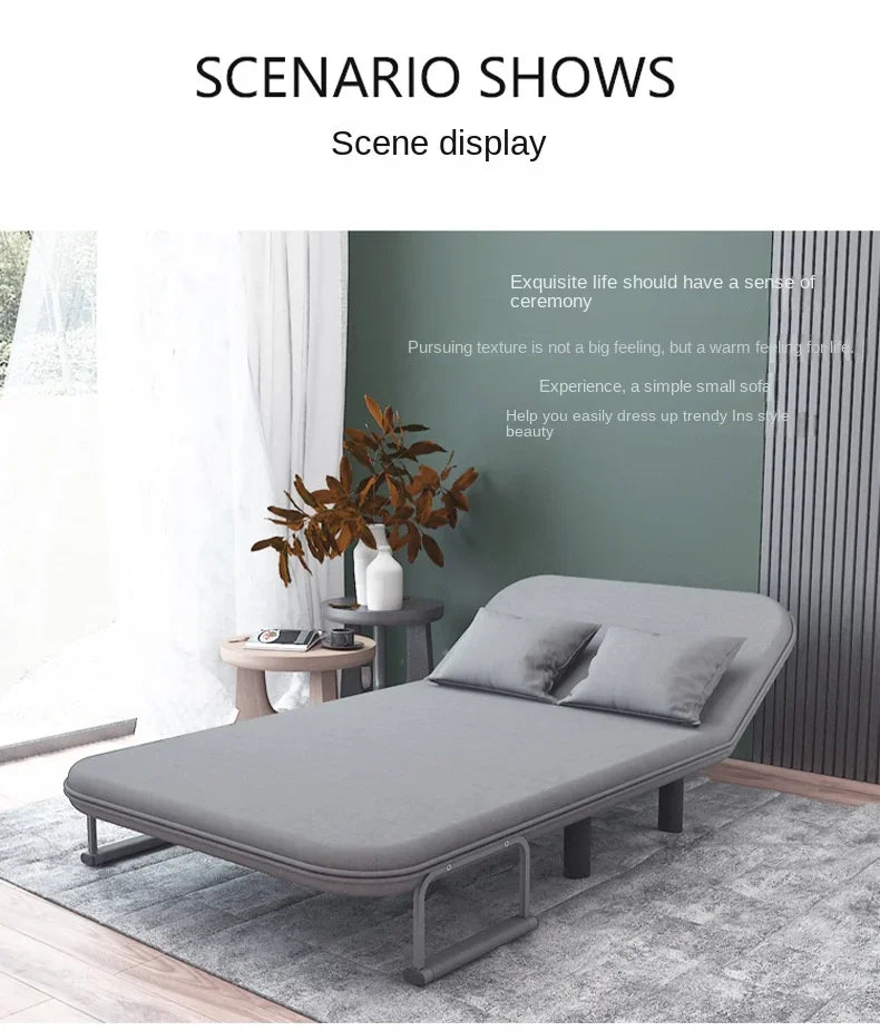 Modern Grey Sofa Bed – Folding Recliner for Small Apartments