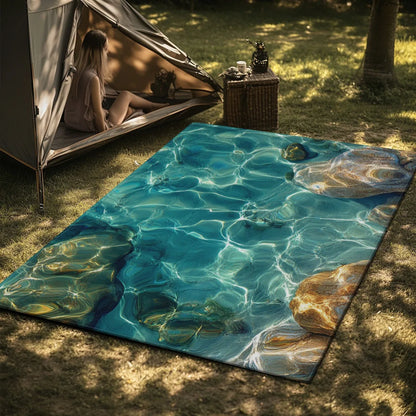 Underwater Rock Art Printed Indoor Rug - Non Slip Area Carpet Yoga Mat for Living Room Kitchen Bathroom Entrance Floor