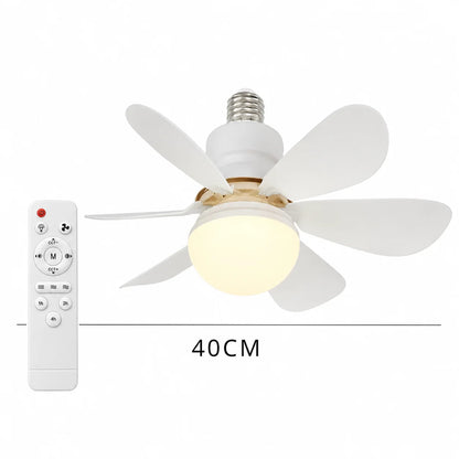 JOYINLED Dimmable Ceiling Fan Light, 30W/40W LED Lamp with Remote Control, 6 Blades, E27 Socket, for Bedroom &amp; Office, 85-265V