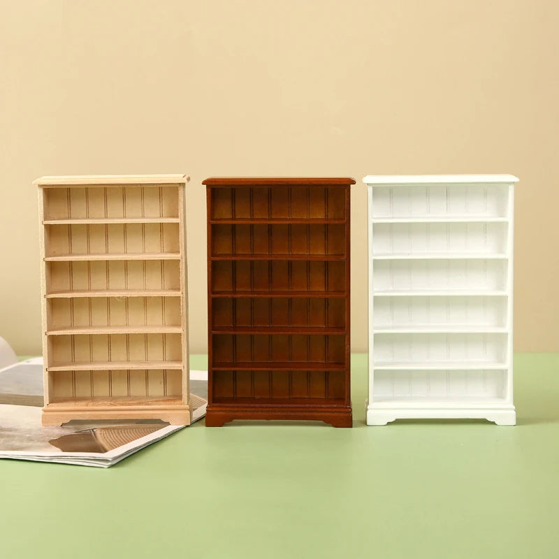 1/12 Multifunction Wood Cabinet Bookcase Cabinet Miniature Furniture Handcrafted Wall Cabinet Dollhouse