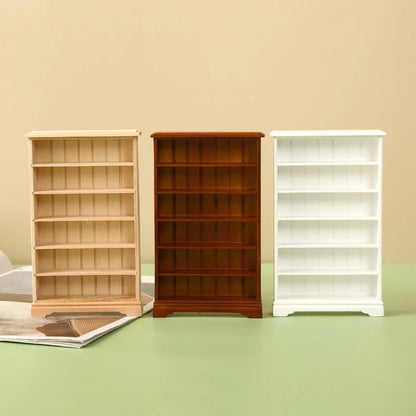 1/12 Multifunction Wood Cabinet Bookcase Cabinet Miniature Furniture Handcrafted Wall Cabinet Dollhouse
