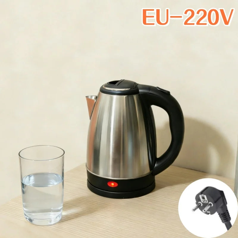 Travel Electric Kettle Tea Coffee 2L Stainless Steel Portable Water Boiler Pot For Hotel Family Trip Kitchen Smart Kettle Pot