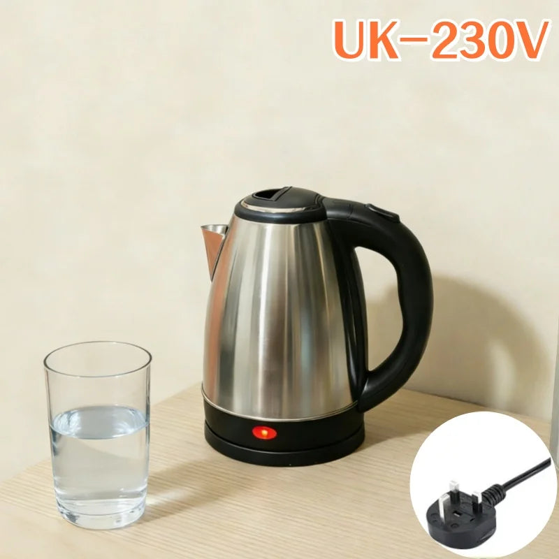 Travel Electric Kettle Tea Coffee 2L Stainless Steel Portable Water Boiler Pot For Hotel Family Trip Kitchen Smart Kettle Pot